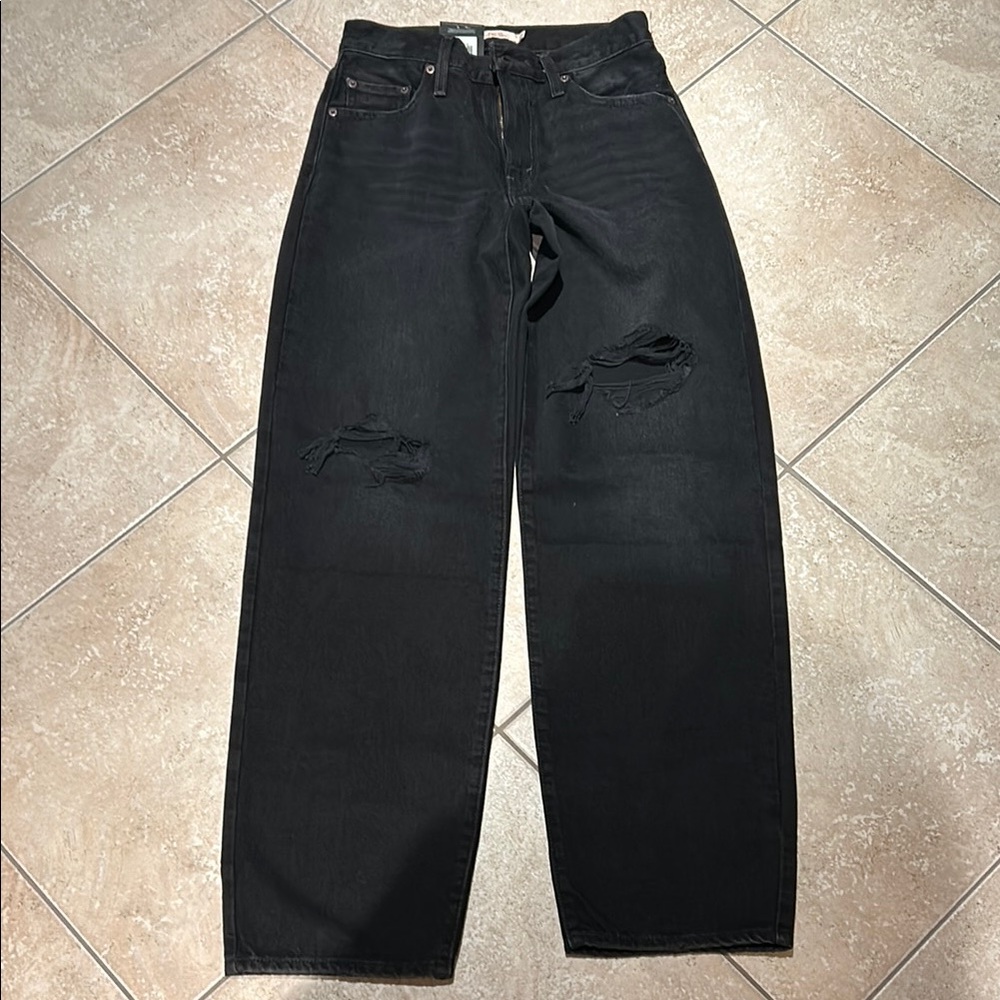 Levi's Black Baggy Dad Jeans